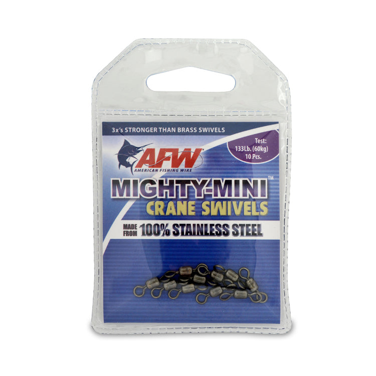 Load image into Gallery viewer, AFW Mighty Mini Stainless Steel Crane Swivel-Terminal Tackle - Swivels & Snaps-AFW-78lb/35kg - (10pc)-Fishing Station