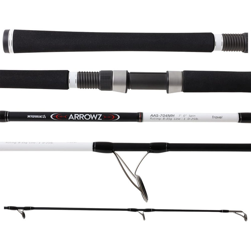Load image into Gallery viewer, Atomic Arrowz Travel Spin Rod-Rod-Atomic-AAS-704M 7', 4 pc, 10 - 25lb-Fishing Station