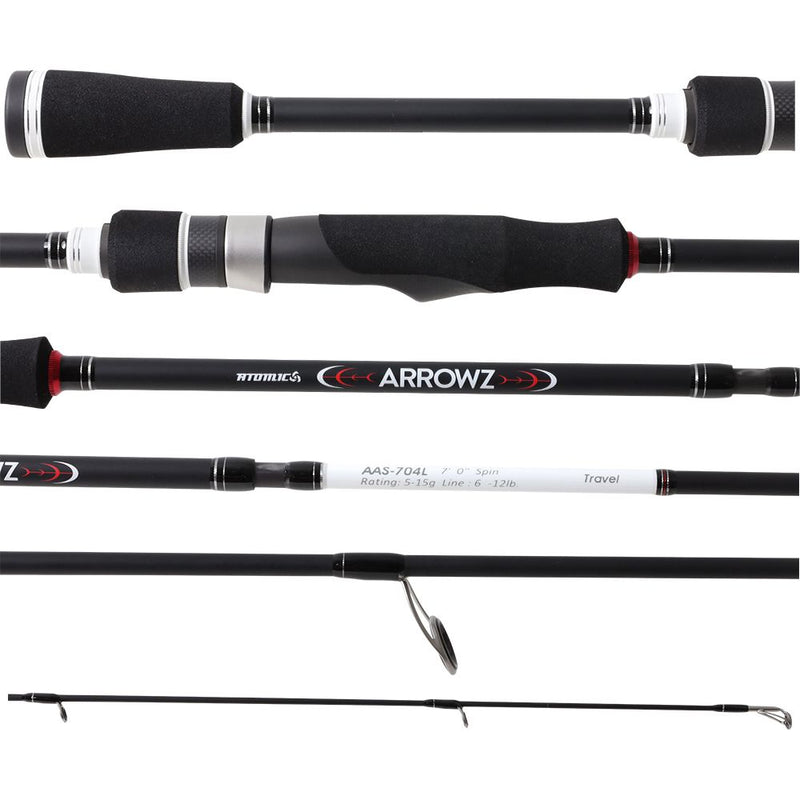 Load image into Gallery viewer, Atomic Arrowz Travel Spin Rod-Rod-Atomic-AAS-704L 7', 4 pc, 6 - 12lb-Fishing Station