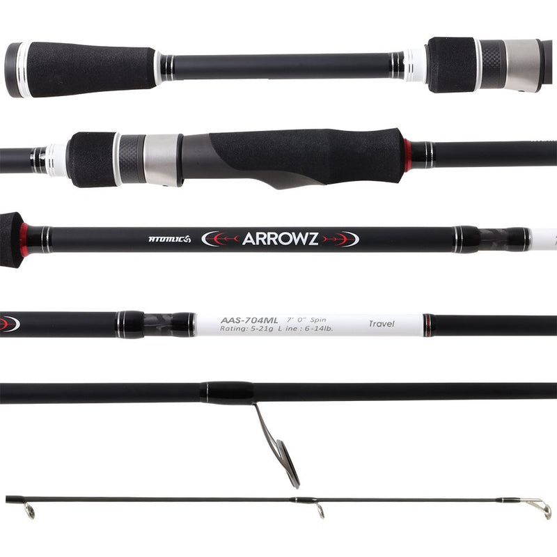 Load image into Gallery viewer, Atomic Arrowz Travel Spin Rod-Rod-Atomic-AAS-704ML 7', 4 pc, 6 - 14lb-Fishing Station