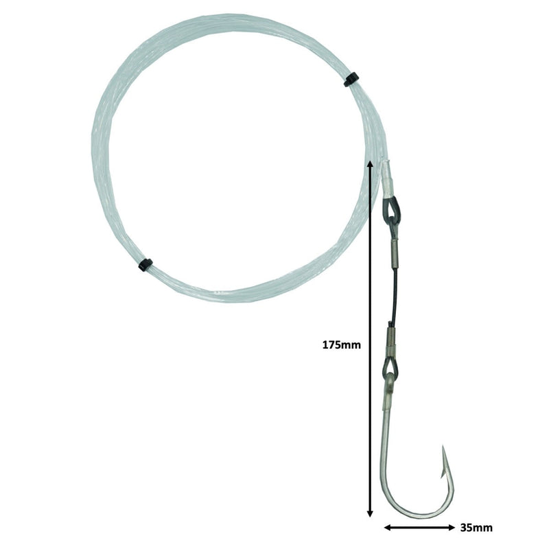 Load image into Gallery viewer, Black Magic Closed Gape Trolling Lure Single Hook Rig-Pre-Made Game Rigs-Black Magic-8/0 250lb Long-Fishing Station