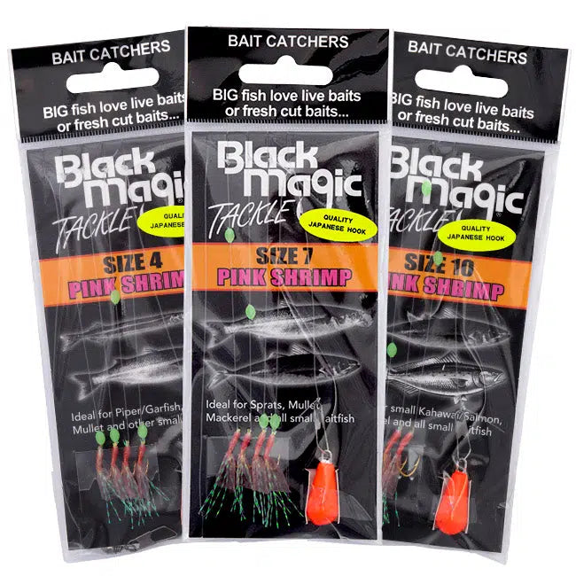 Black Magic Sabiki Rig Pink Shrimp-Lure - Sabiki /Bait Jig-Black Magic-Size 4-Fishing Station