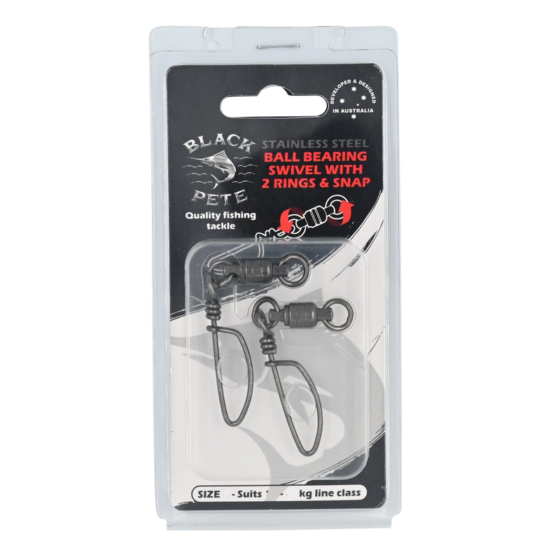 Load image into Gallery viewer, Black Pete Ball Bearing Snap Swivel-Terminal Tackle - Swivels & Snaps-Black Pete-3 (6-8kg)-Fishing Station