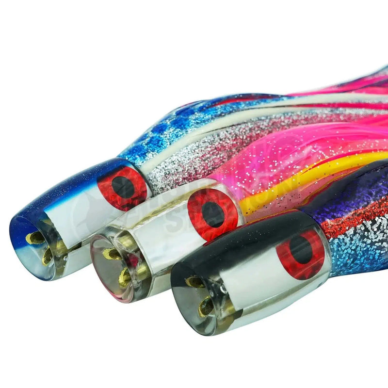 Load image into Gallery viewer, Coggin Lures 7" Small Barrel-Lure - Skirted Trolling-Coggin Lures-Purple Head-Fishing Station