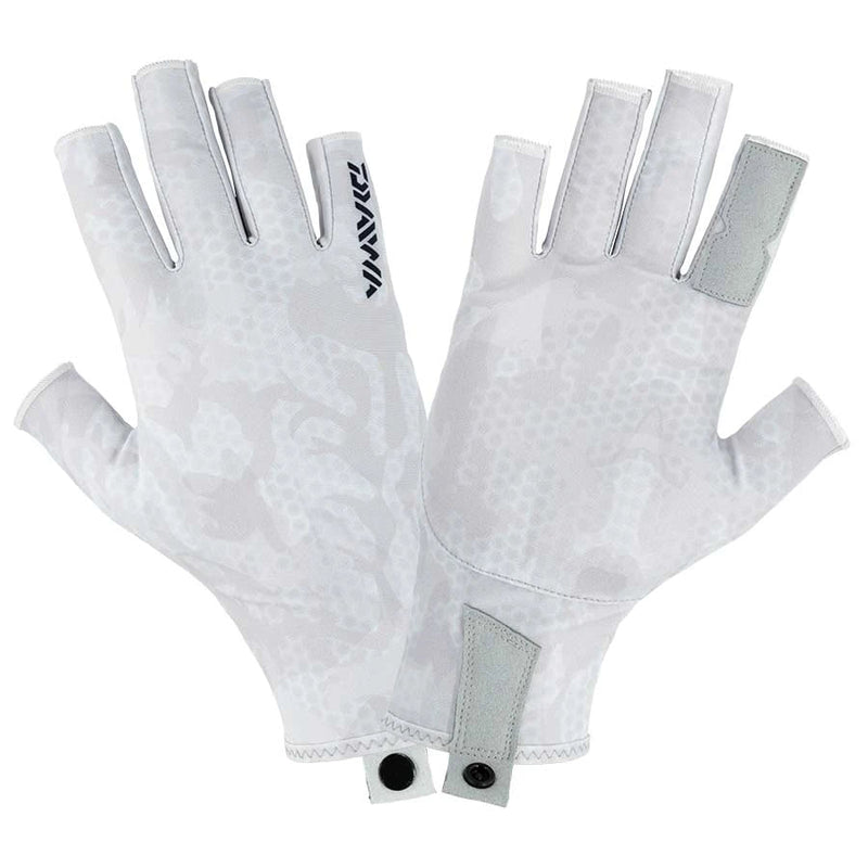 Load image into Gallery viewer, Daiwa UPF Pro Sun Glove-Gloves-Daiwa-White Hex Camo-XXL-Fishing Station