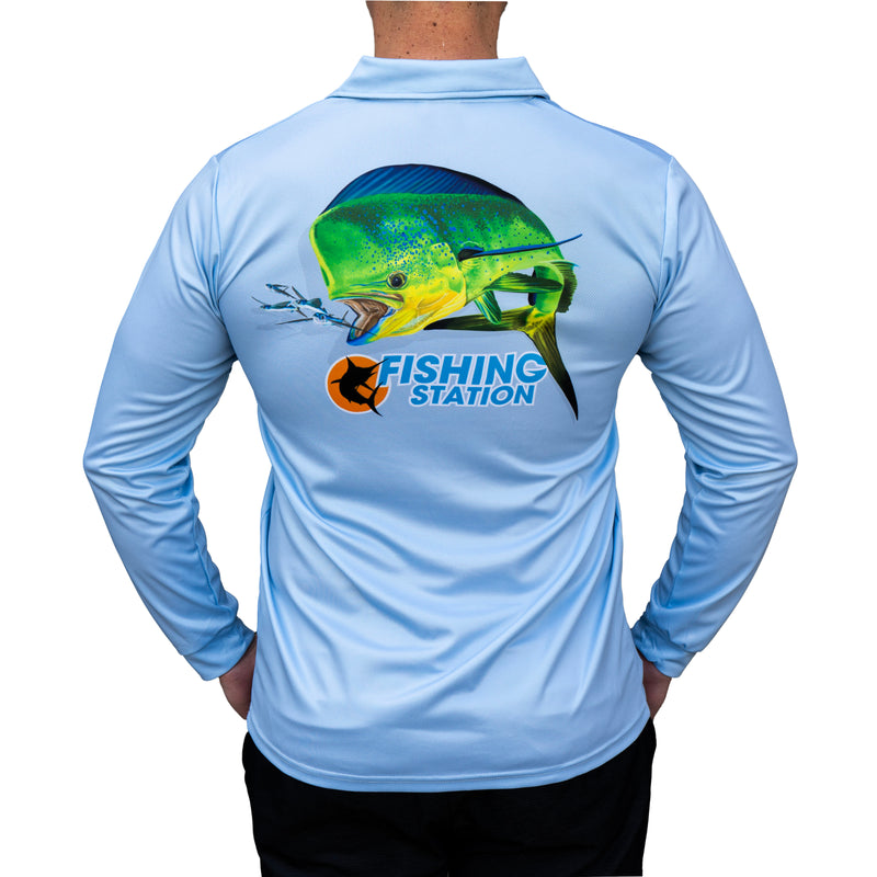 Load image into Gallery viewer, Fishing Station Mahi Mahi Collared Shirt - Adults-Clothing & Footwear-Fishing Station-XS-Fishing Station