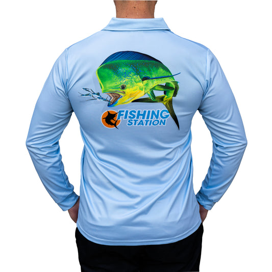 Fishing Station Mahi Mahi Collared Shirt - Adults