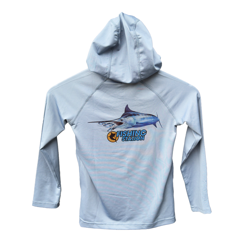 Load image into Gallery viewer, Fishing Station Marlin Hooded Performance Shirt - Kids-Clothing & Footwear-Fishing Station-8-Fishing Station