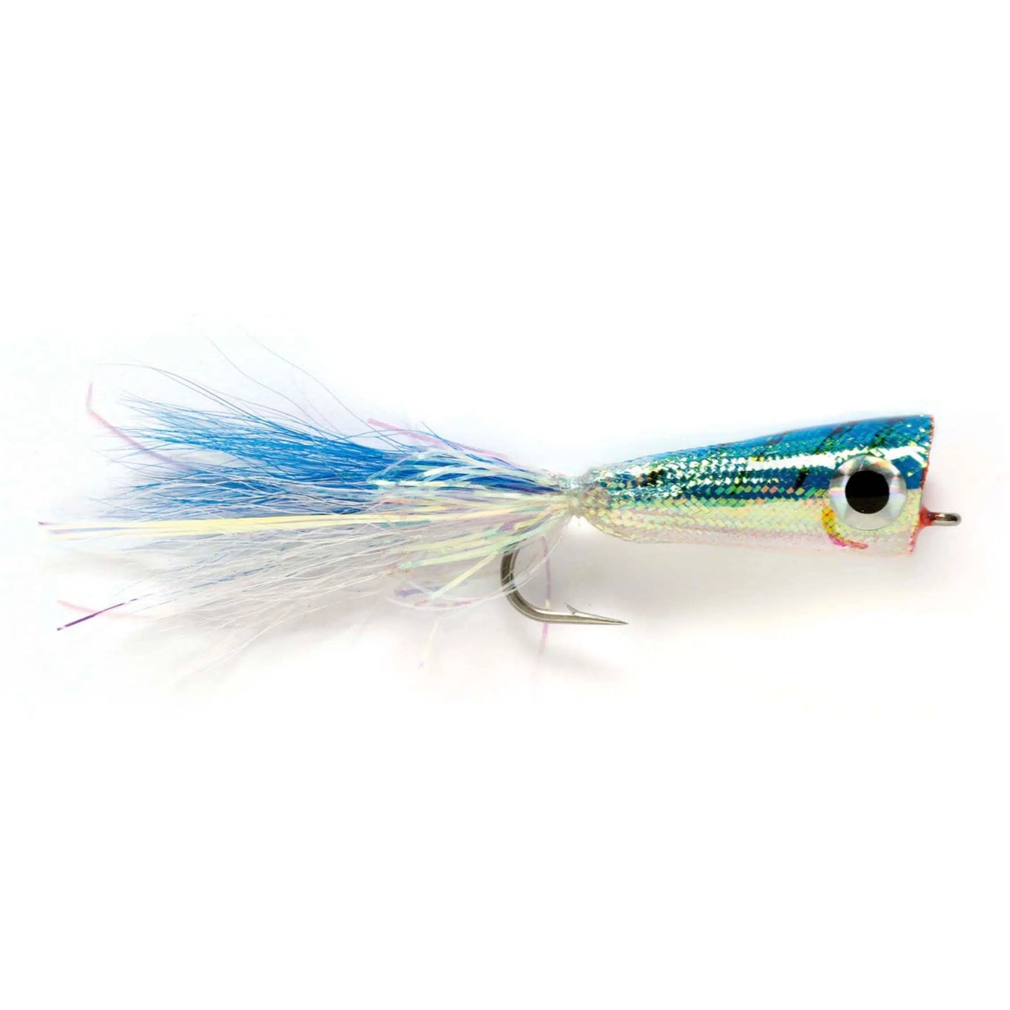 Fulling Mill Mylar Popper Fly-Lure - Saltwater Fly-Fulling Mill-Blue/White-Size 2/0-Fishing Station