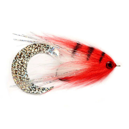 Fulling Mill Paolo's Wiggle Tail Fly-Lure - Saltwater Fly-Fulling Mill-White & Red-Size 6/0-Fishing Station