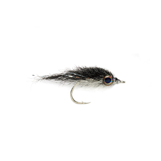 Fulling Mill Salty Minnow Fly-Lure - Saltwater Fly-Fulling Mill-Black & White-2-Fishing Station