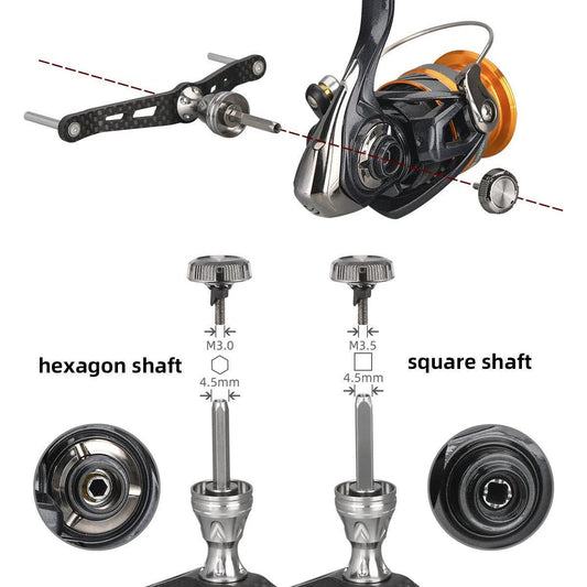 Gomexus Double Spinning Handle Carbon 98mm-Reels - Spares & Custom Parts-Gomexus-Black-Fishing Station