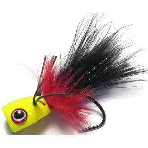 Load image into Gallery viewer, OLD H2O Bass Popping Bug Fly-Lure - Saltwater Fly-H20-Yellow Red-Fishing Station