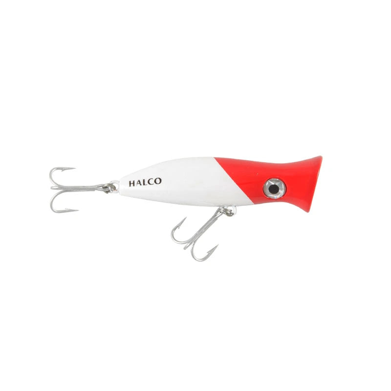 Load image into Gallery viewer, Halco Roosta Popper-Lure - Poppers, Stickbaits & Pencils-Halco-80mm-H53 White/Red-Fishing Station