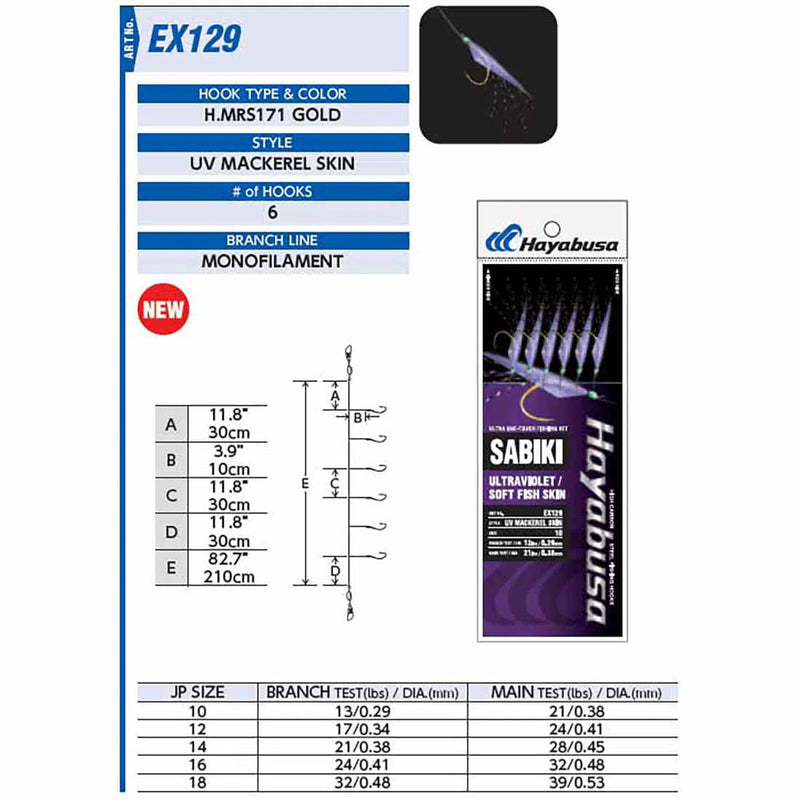 Load image into Gallery viewer, Hayabusa Sabiki EX129 UV Mackerel Skin Bait Jig-Lure - Sabiki /Bait Jig-Hayabusa-#10-Fishing Station