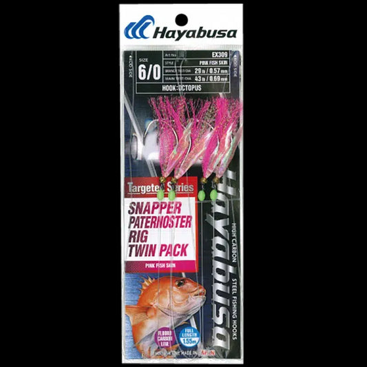 Hayabusa Snapper Paternoster Flasher Rig Twin Pack EX309-Lure - Sabiki /Bait Jig-Hayabusa-4/0-Fishing Station
