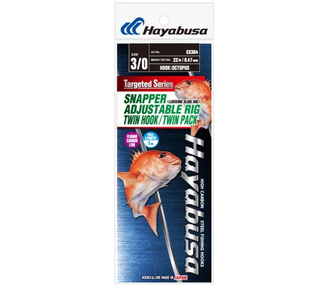 Load image into Gallery viewer, Hayabusa Snapper Adjustable Rig EX304 Twin Pack