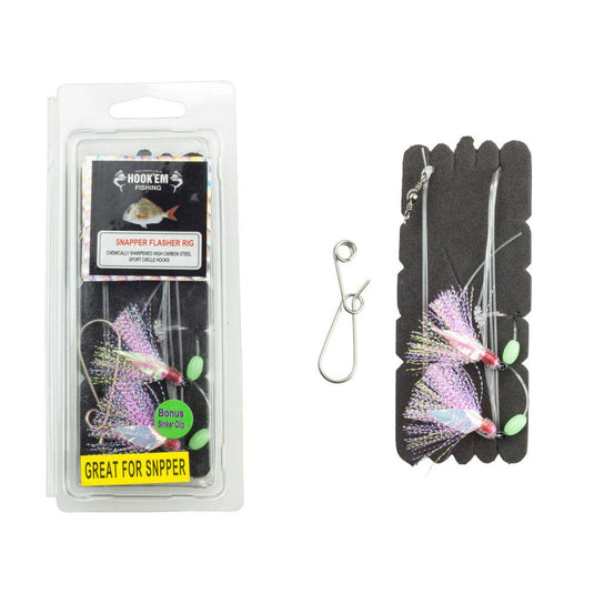Hookem Snapper Catcher-Terminal Tackle - Pre-Made Rigs-Hookem-Pink-3/0-Fishing Station
