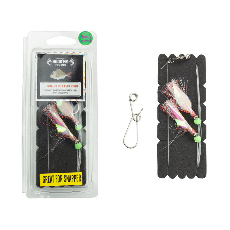 Load image into Gallery viewer, Hookem Snapper Catcher-Terminal Tackle - Pre-Made Rigs-Hookem-Red/Silver-4/0-Fishing Station