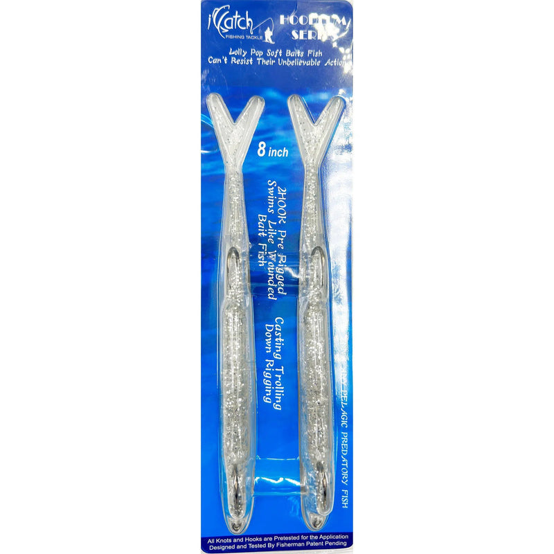 Load image into Gallery viewer, ICatch Hoodlum Series Lollipop Soft Baits-Lure - Soft Plastic-ICatch-Silver Shimmer-12"-Fishing Station