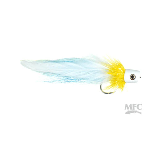 MFC Strykers Poppin Peanut Popper-Lure - Saltwater Fly-MFC-Yellow/Blue-4/0-Fishing Station