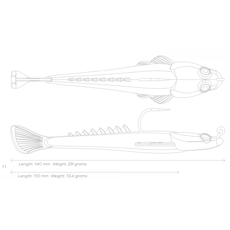 Load image into Gallery viewer, MMD Flatfish Soft Plastic Lure-Lure - Soft Plastic-MMD Fishing-110mm (13.4g)-Dark Knight-Fishing Station