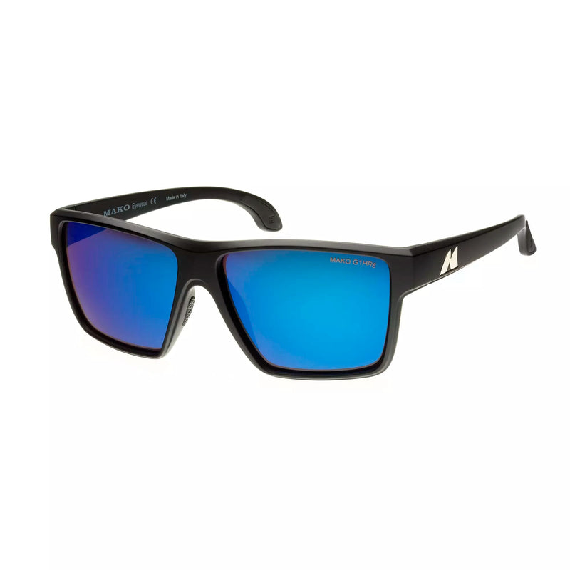 Load image into Gallery viewer, Mako Polarised Sunglasses - Cast-Sunglasses-Mako-Mt Blk Glass HDIR Brown Blue Mirror (9611 M01G1HR6-Fishing Station