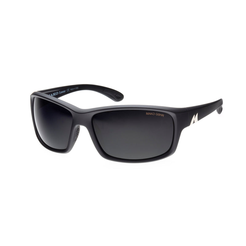 Load image into Gallery viewer, Mako Polarised Sunglasses - Edge-Sunglasses-Mako-Mt Blk Glass Grey (9604-M01-G0HR)-Fishing Station