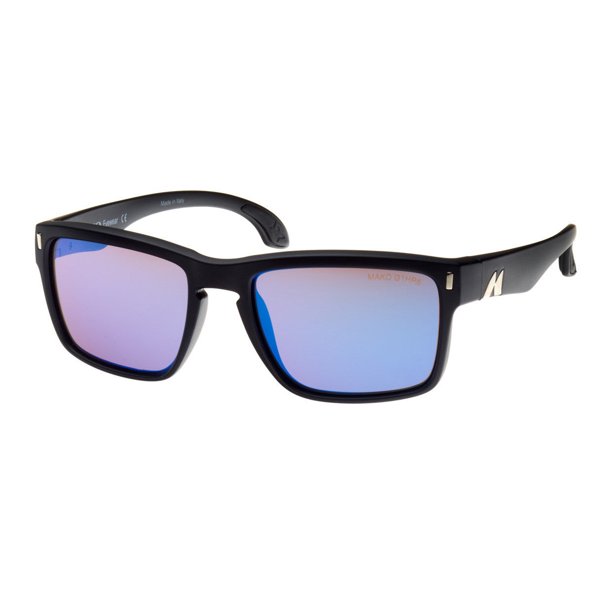 Mako Polarised Sunglasses - GT-Sunglasses-Mako-Mt Blk Glass Lens HDIR Blue Mirror (9583-M01-G1HR6-Fishing Station