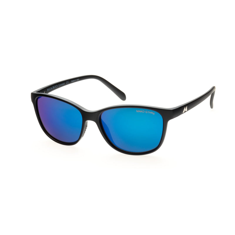 Load image into Gallery viewer, Mako Polarised Sunglasses - Islands II-Sunglasses-Mako-Mt Blk Glass HDIR Blue Mirror (9610 M01G1HR6)-Fishing Station