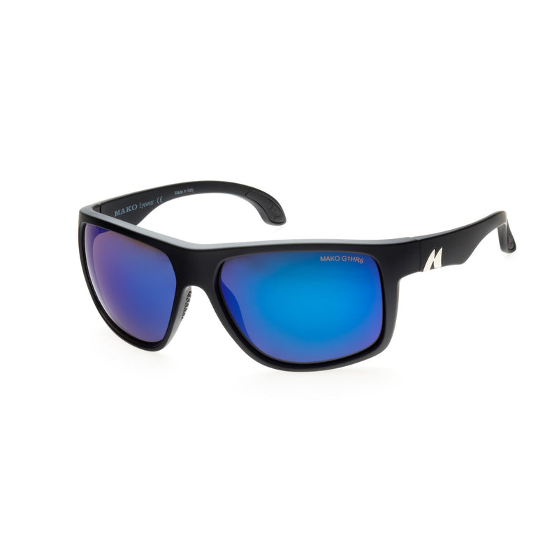 Load image into Gallery viewer, Mako Polarised Sunglasses - Mavericks-Sunglasses-Mako-Mt Blk Glass HDIR Blue Mirror (9613 M01G1HR6)-Fishing Station