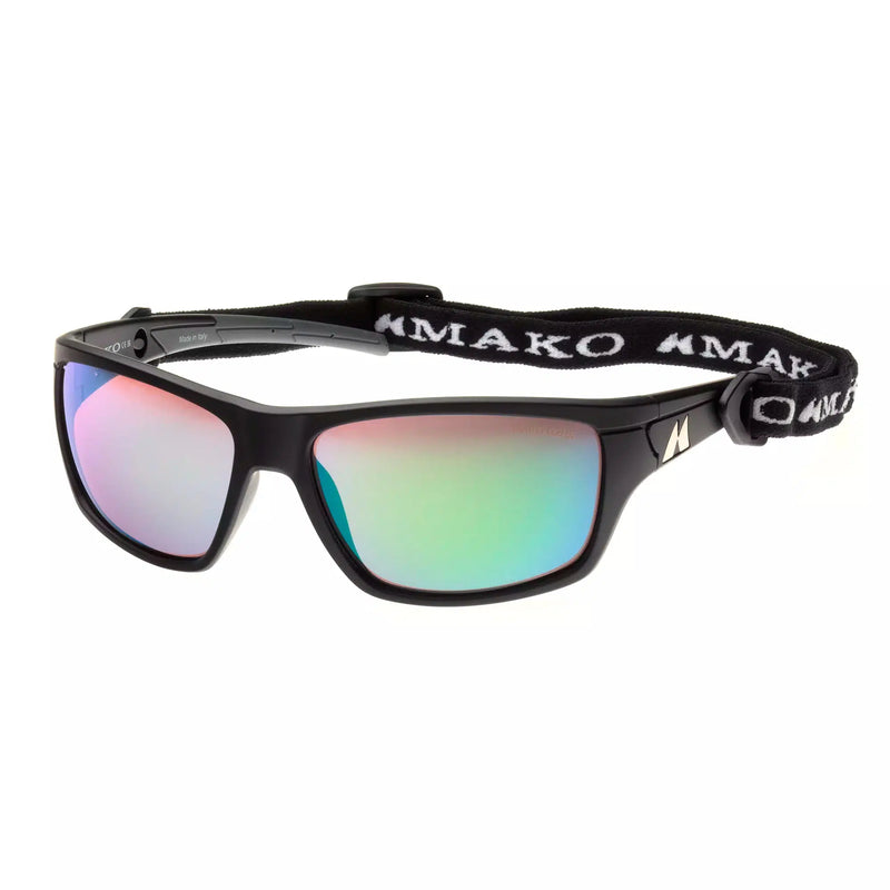 Load image into Gallery viewer, Mako Polarised Sunglasses - Nemesis-Sunglasses-Mako-Matte Black/Rose Green Mirror HD HDIR (9612 M09 G2-Fishing Station