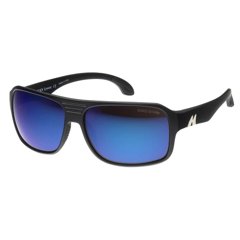 Load image into Gallery viewer, Mako Polarised Sunglasses - Ronin-Sunglasses-Mako-Mt Blk Glass HDIR Blue Mirror (9602-M01-G1HR6)-Fishing Station