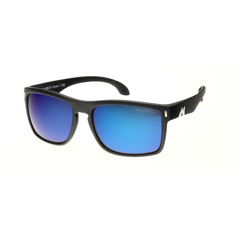 Load image into Gallery viewer, Mako Polarised Sunglasses - GT XL-Sunglasses-Mako-Mt Blk Glass Brown Blue Mirror (9615-M01-G1HR6)-Fishing Station