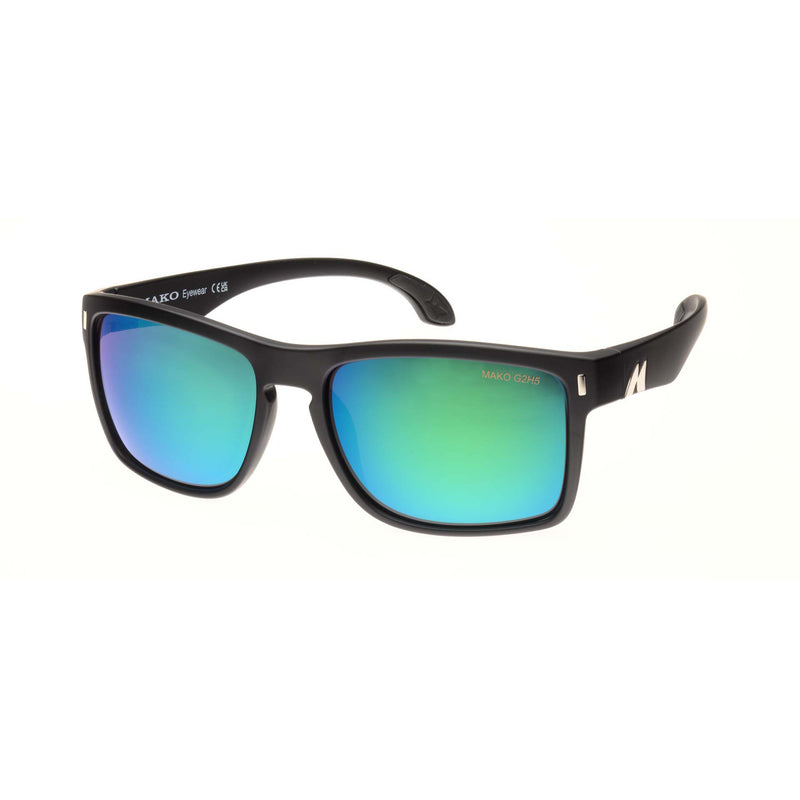 Load image into Gallery viewer, Mako Polarised Sunglasses - GT XL-Sunglasses-Mako-Mt Blk Glass HD Ross Green Mirror (9615 M01G2H5)-Fishing Station