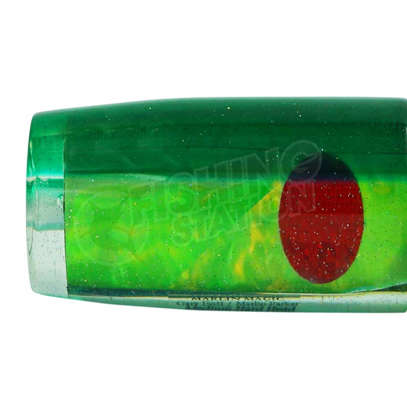 Load image into Gallery viewer, Marlin Magic Medium Hard Head-Lure - Skirted Trolling-Marlin Magic-Green/Yellow Red Eye-Fishing Station