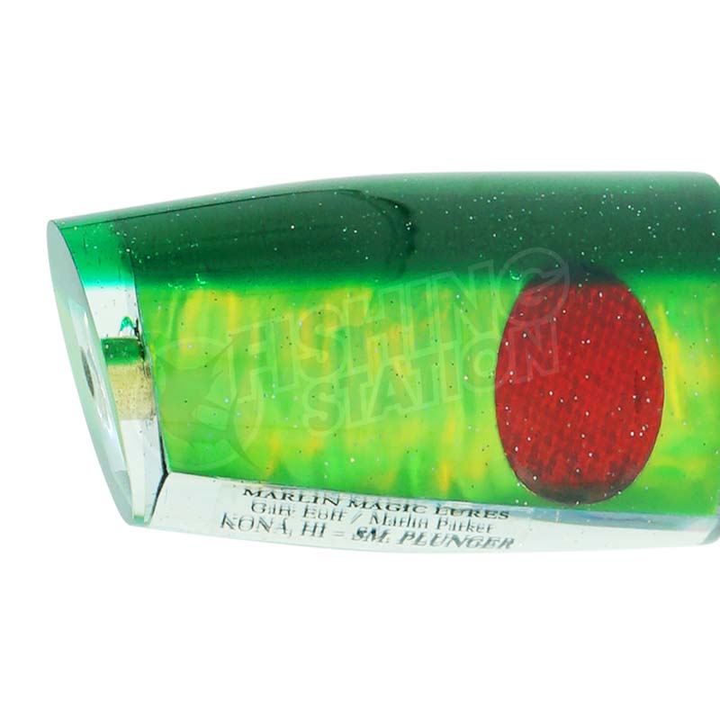 Load image into Gallery viewer, Marlin Magic Small Plunger-Lure - Skirted Trolling-Marlin Magic-Green/Yellow Red Eye-Fishing Station
