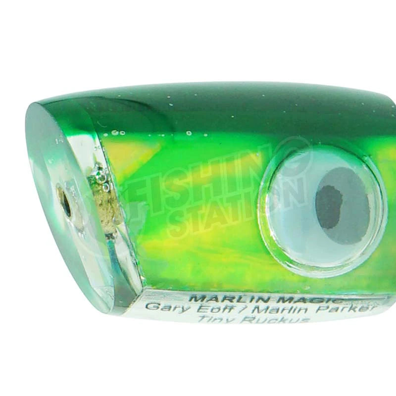 Load image into Gallery viewer, Marlin Magic Tiny Ruckus-Lure - Skirted Trolling-Marlin Magic-Green/Yellow Head-Fishing Station