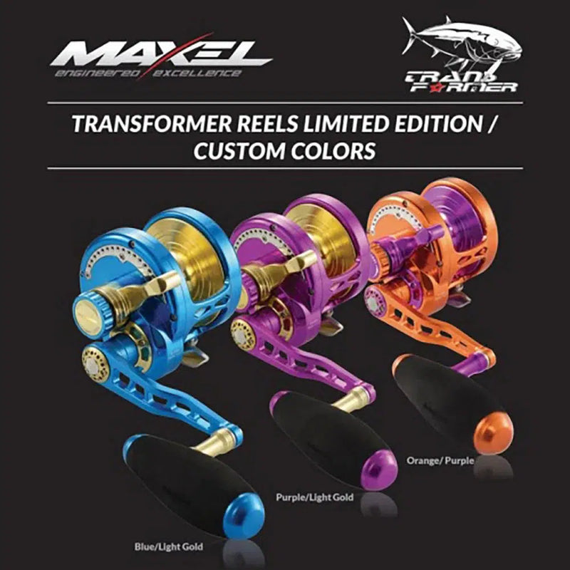 Load image into Gallery viewer, Maxel Transformer High Speed Jigging Overhead Reel-Reels - Overhead-Maxel-F30-Blue/Light Gold-Fishing Station