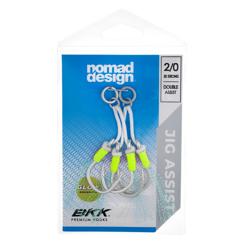 Load image into Gallery viewer, Nomad Design Jig Assist Hooks - Double 5X Strong Chartreuse