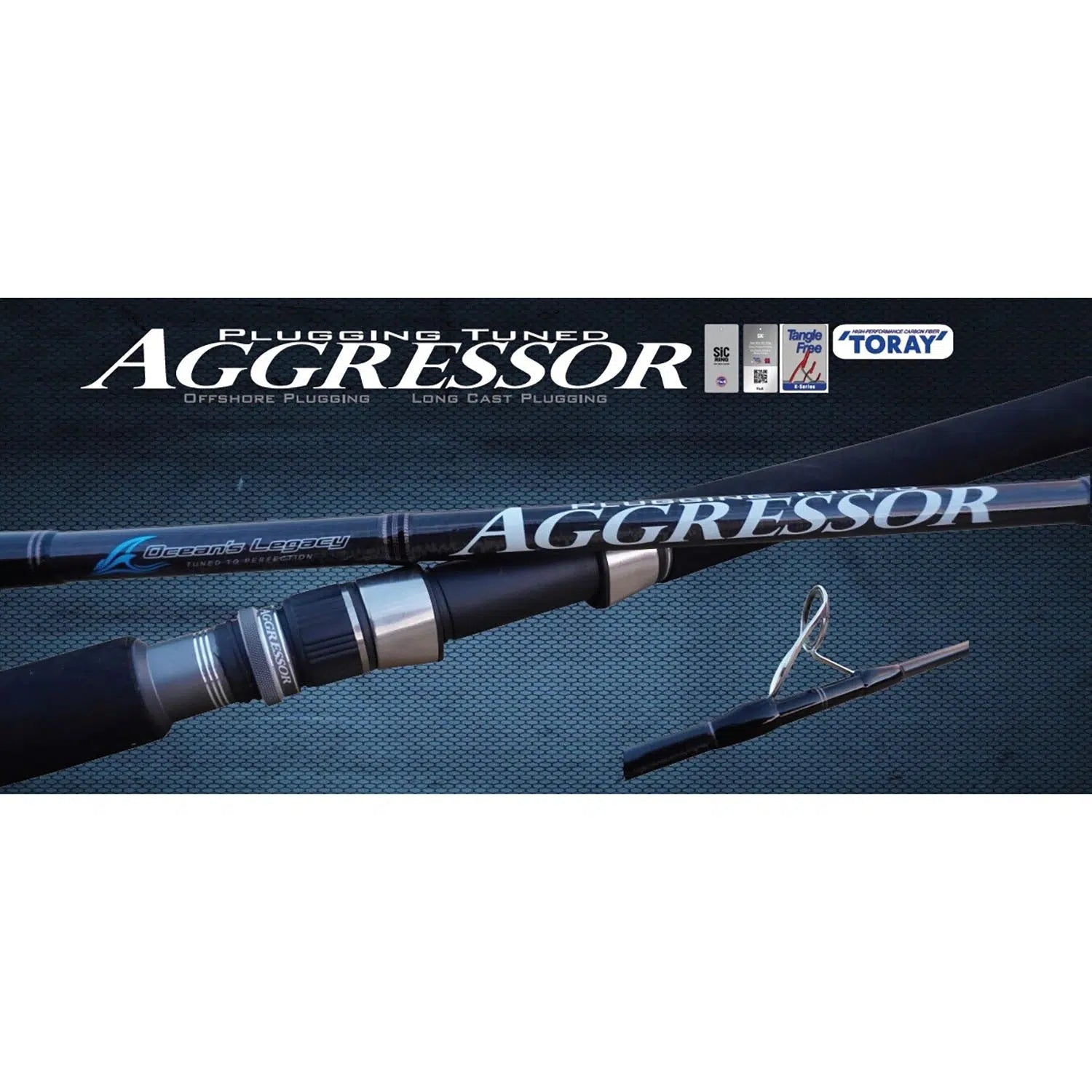 Ocean's Legacy Aggressor Offshore Plugging Spin Rod Fishing Station