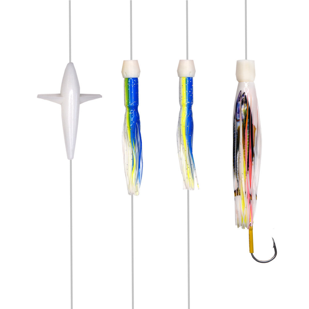 Pakula No Brainer Daisy Chain with Hooked Lure-Teasers-Pakula-Size 25 Yellowfin-Fishing Station