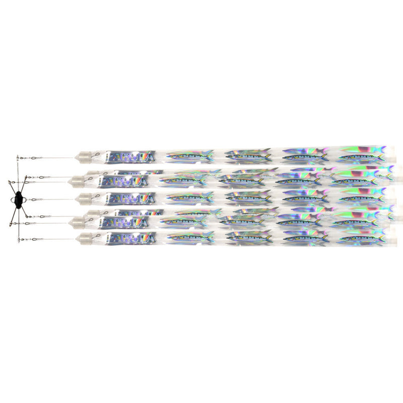 Load image into Gallery viewer, Pakula Stainless Steel Drop Bar - Triple Flash Strip Dredge Teaser-Teasers-Pakula-12" Dredge - Garfish-Fishing Station