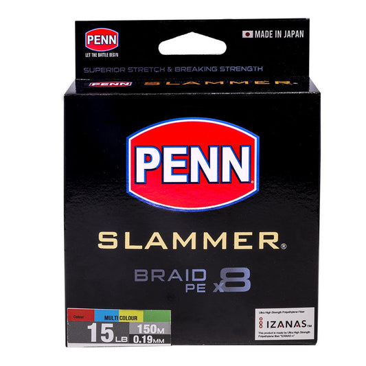 Penn Slammer Braid PEx8 Multicolour-Line - Braid-Penn-400m-15lb-Fishing Station
