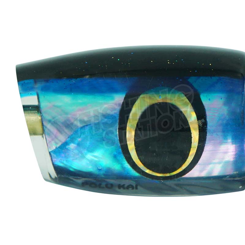 Load image into Gallery viewer, Polu Kai 6" Shaka Plunger-Lure - Skirted Trolling-Polu Kai-Black Head/Blue Stripe-Fishing Station