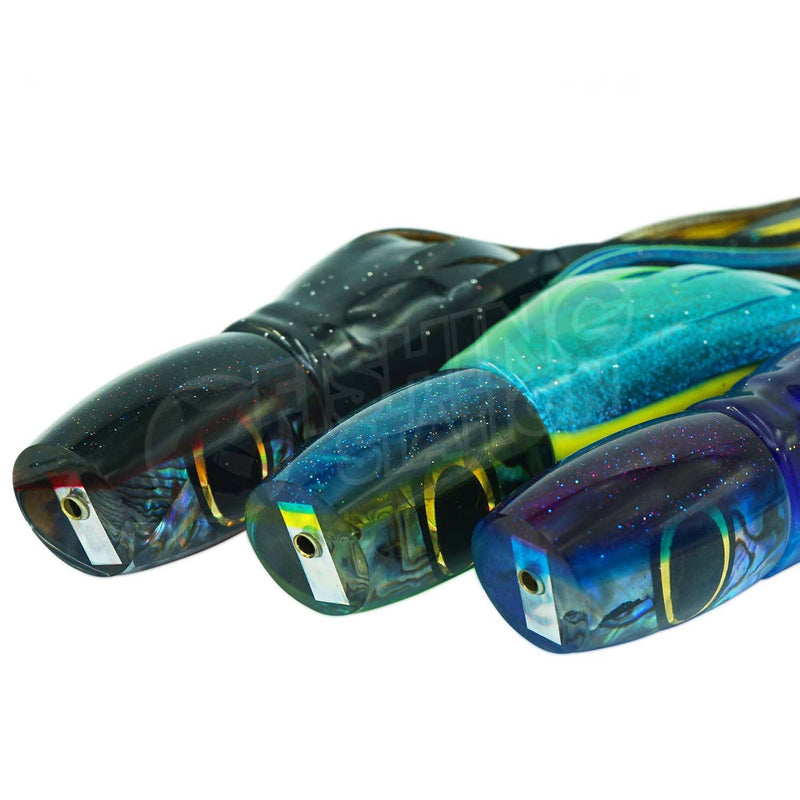 Load image into Gallery viewer, Polu Kai 7" Shaka Plunger-Lure - Skirted Trolling-Polu Kai-Purple Head/Pink Stripe-Fishing Station