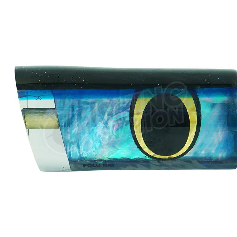 Load image into Gallery viewer, Polu Kai 7" Tail Pipe-Lure - Skirted Trolling-Polu Kai-Black Head/Blue Stripe-Fishing Station