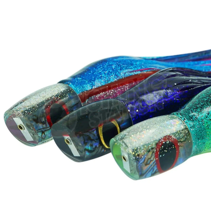 Load image into Gallery viewer, Polu Kai 9" Fat Boy-Lure - Skirted Trolling-Polu Kai-Purple Head/Pink Stripe-Fishing Station