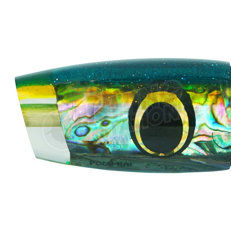 Load image into Gallery viewer, Polu Kai 9" Polu Plunger-Lure - Skirted Trolling-Polu Kai-Green Head/Yellow Stripe-Fishing Station