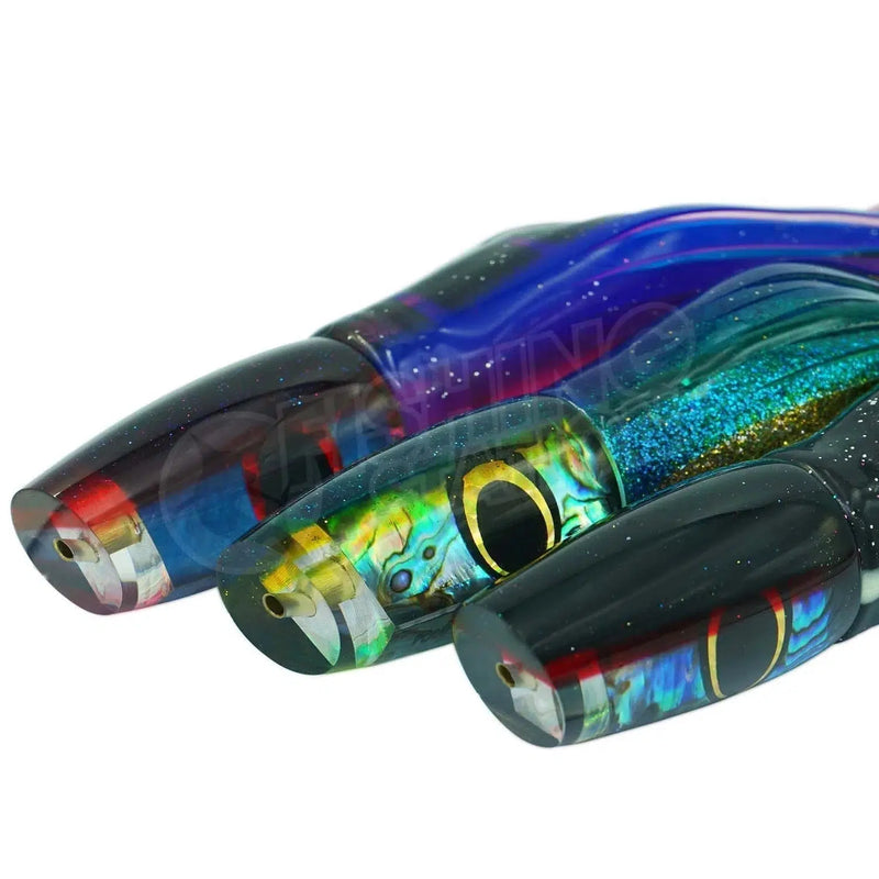 Load image into Gallery viewer, Polu Kai 9" Polu Plunger-Lure - Skirted Trolling-Polu Kai-Purple Head/Pink Stripe-Fishing Station